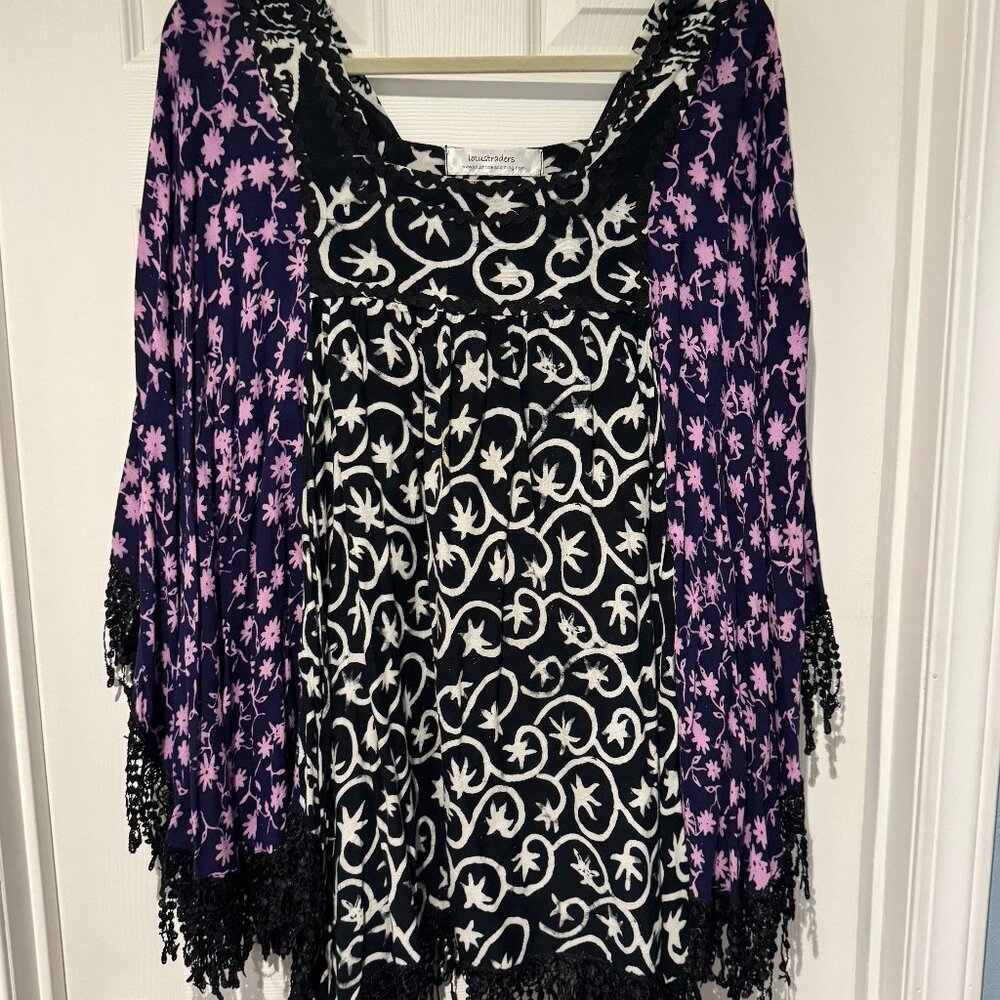 EUC LOTUS TRADERS A-LINE BELL SLEEVE TUNIC DRESS